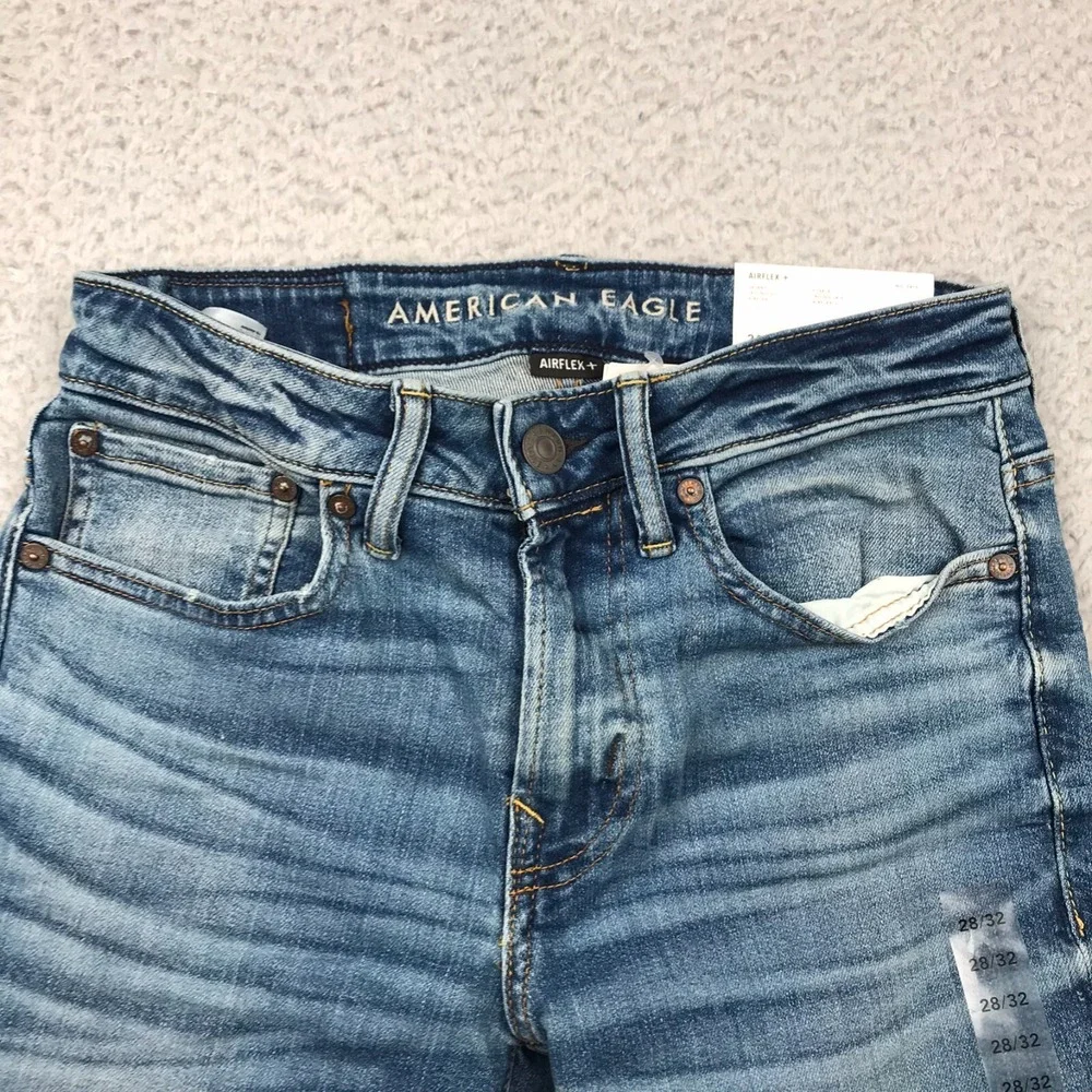 American Eagle Jeans Mens 28x32 Low Skinny AirFlex Stretch Stone Wash NEW NWT